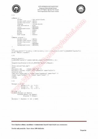 Web Programlama Final Soruları Ve Çözümleri -2015