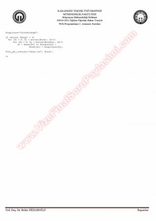 Web Programlama Vize Soruları Ve Çözümleri -2011