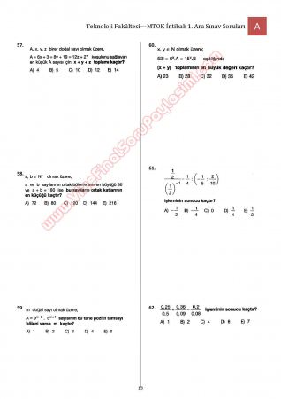Bilimsel Hazırlık - MTOK - 1. Vize Soruları ve Cevapları