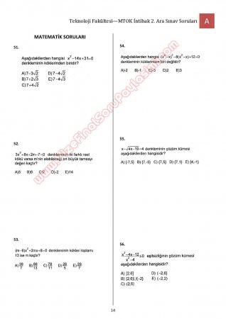 Bilimsel Hazırlık - MTOK - 2. Vize Soruları ve Cevapları