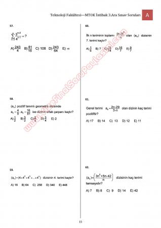 Bilimsel Hazırlık - MTOK - 3. Vize Soruları ve Cevapları