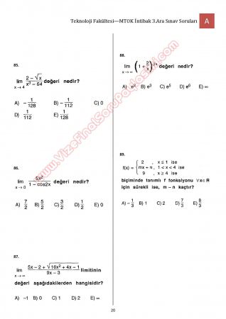 Bilimsel Hazırlık - MTOK - 3. Vize Soruları ve Cevapları