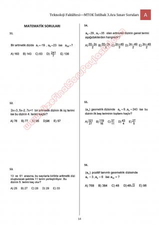 Bilimsel Hazırlık - MTOK - 3. Vize Soruları ve Cevapları