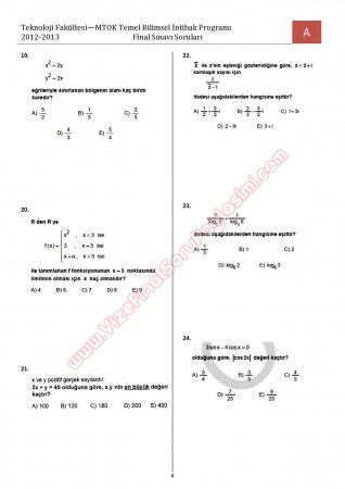 Bilimsel Hazırlık - MTOK - Final Soruları ve Cevapları