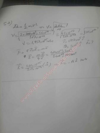 Fizik 2 Vize Soruları ve Cevapları - 2015