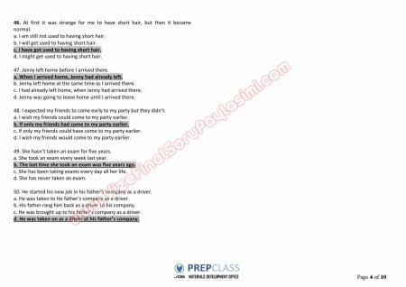 İngilizce Muafiyet Soruları ve Cevapları- Yüksek Lisans