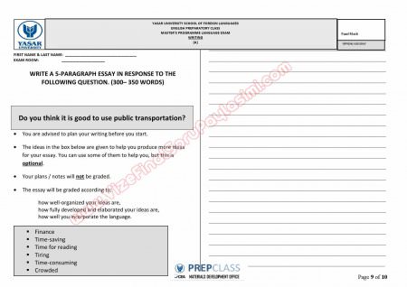 İngilizce Muafiyet Soruları ve Cevapları- Yüksek Lisans