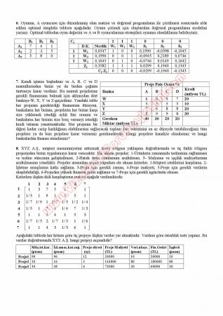 Yönetim Bilimi Dersi Final Soruları