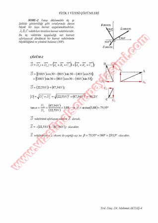 Fizik-1 Vize Soruları Ve Cevapları