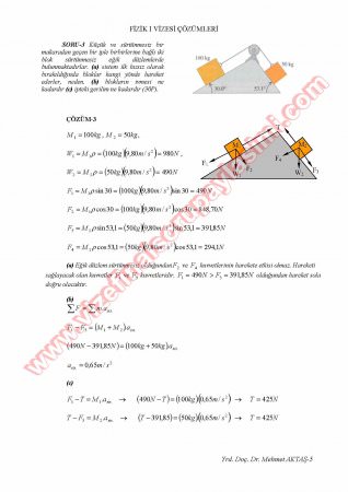 Fizik-1 Vize Soruları Ve Cevapları