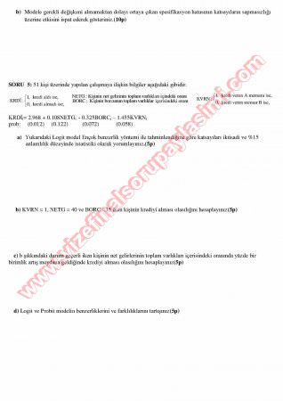 Ekonometri-2 Vize Soruları-2013