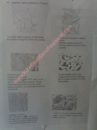Malzeme Yapısı ve Muayenesi Vize Soruları Cevapları