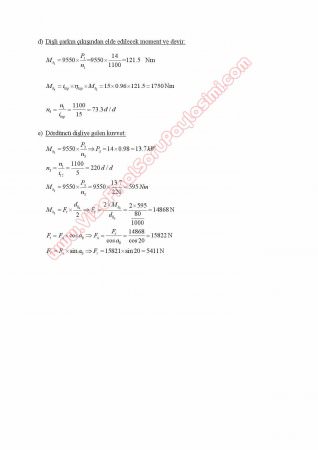 Makina Elemanları -2 Vize Soruları Ve Cevapları - 2011