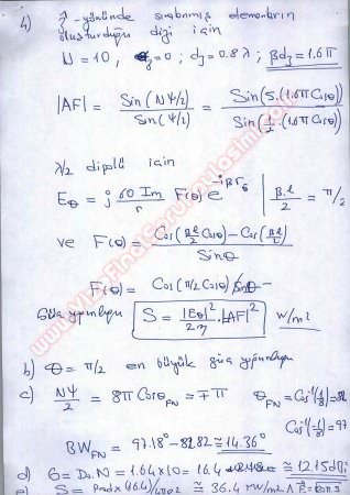 Antenler Ve Yayılma Dersi Vize Soruları Ve Cevapları 2014