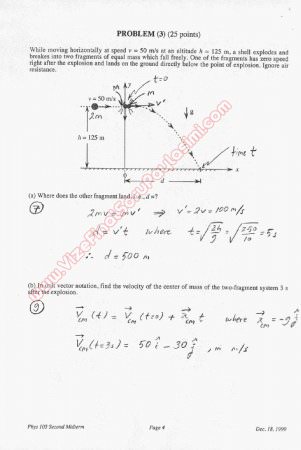 Physics-1 Second Midterm Questions and Solutions