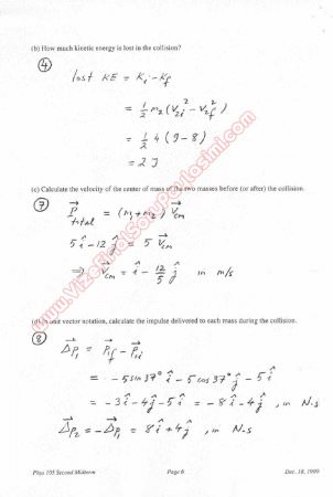 Physics-1 Second Midterm Questions and Solutions