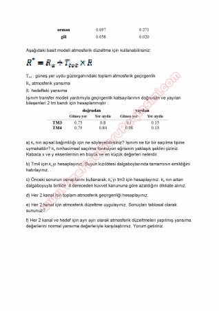Uzaktan Algılamaya Giris Sınav Soruları