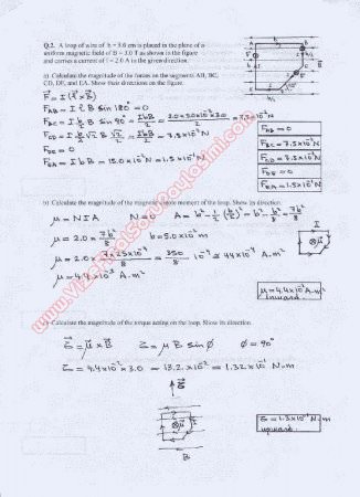 Physics-2 Second Midterm Questions and Solutions 2000