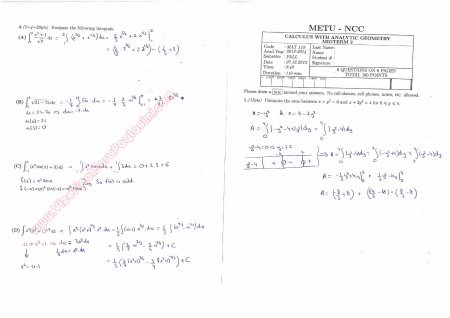 Calculus With Analytic Geometry Second Midterm Questions and Solutions Fall 2013