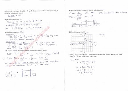 Calculus With Analytic Geometry Second Midterm Questions and Solutions Fall 2013