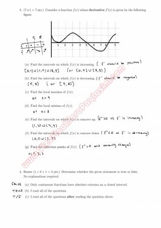 Calculus With Analytic Geometry Second Short Exam Questions and Solutions Fall 2013
