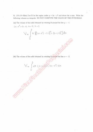Calculus With Analytic Geometry Final Questions and Solutions Spring 2013