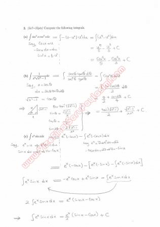 Calculus With Analytic Geometry Final Questions and Solutions Spring 2013