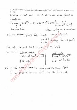 Calculus With Analytic Geometry Second Midterm Questions and Solutions Spring 2013