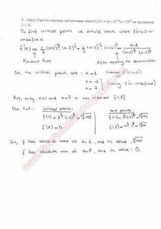 Calculus With Analytic Geometry Second Midterm Questions and Solutions Spring 2013
