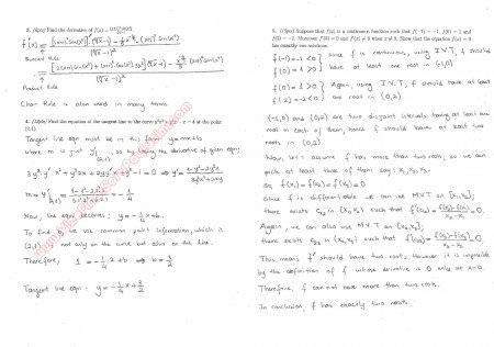 Calculus With Analytic Geometry Second Midterm Questions and Solutions Spring 2013