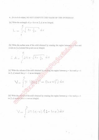Calculus With Analytic Geometry Final Questions and Solutions Summer 2013