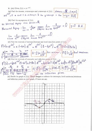 Calculus With Analytic Geometry Final Questions and Solutions Fall 2014