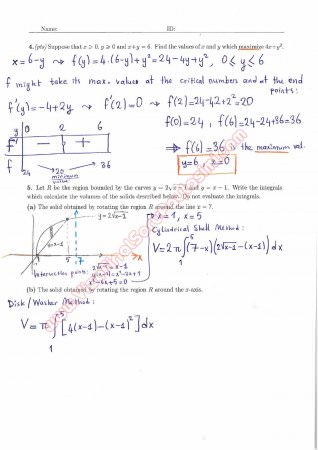 Calculus With Analytic Geometry Final Questions and Solutions Fall 2014