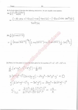 Calculus With Analytic Geometry First Midterm Questions and Solutions Fall 2014