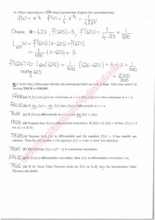 Calculus With Analytic Geometry First Midterm Questions and Solutions Fall 2014