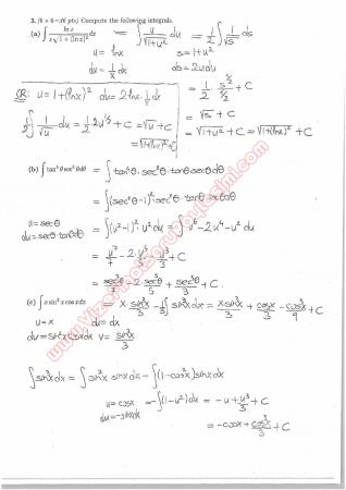 Calculus With Analytic Geometry Final Questions and Solutions Spring 2014