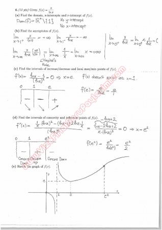Calculus With Analytic Geometry Final Questions and Solutions Spring 2014