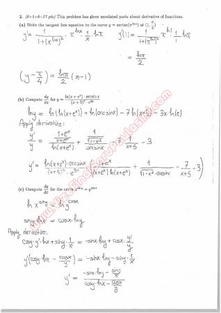 Calculus With Analytic Geometry Final Questions and Solutions Spring 2014