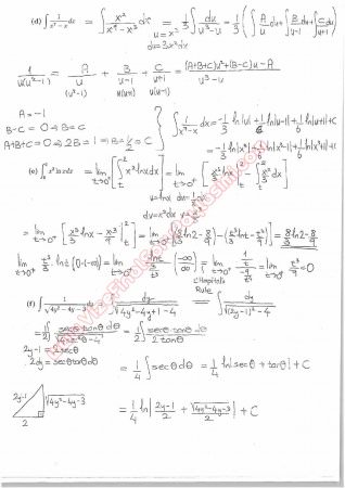 Calculus With Analytic Geometry Final Questions and Solutions Spring 2014