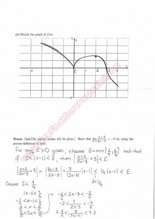 Calculus With Analytic Geometry First Midterm Questions and Solutions Spring 2014