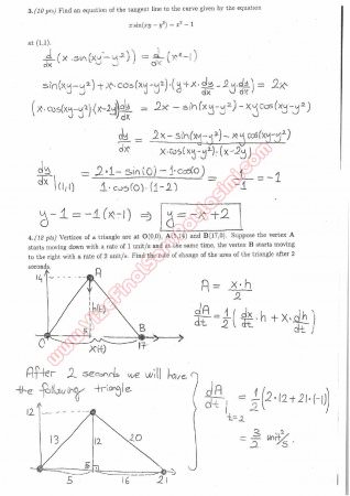 Calculus With Analytic Geometry First Midterm Questions and Solutions Spring 2014