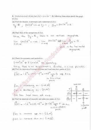 Calculus With Analytic Geometry Final Questions and Solutions Summer 2014
