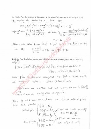Calculus With Analytic Geometry First Midterm Questions and Solutions Summer 2014