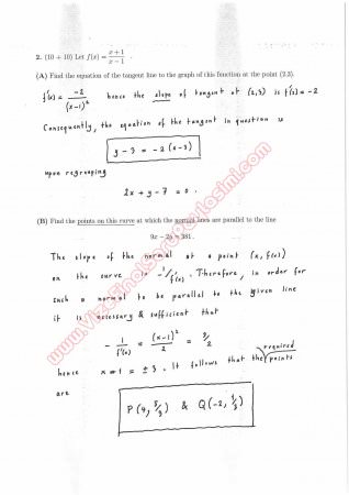 Calculus With Analytic Geometry Midterm Questions and Solutions 2015