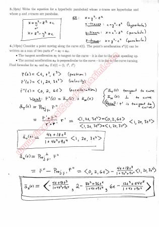 Calculus for Functions Of Several Variables First Midterm Exam Questions And Solutions Fall 2012