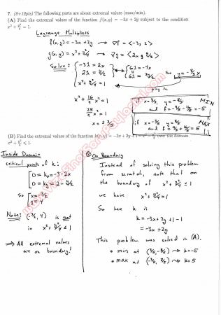 Calculus for Functions Of Several Variables First Midterm Exam Questions And Solutions Fall 2012