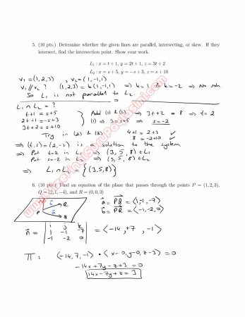 Calculus For Functions Of Several Variables First Short Exam Questions And Solutions Fall 2012