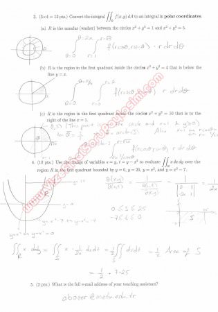 Calculus For Functions Of Several Variables Second Short Exam Questions And Solutions Fall 2012