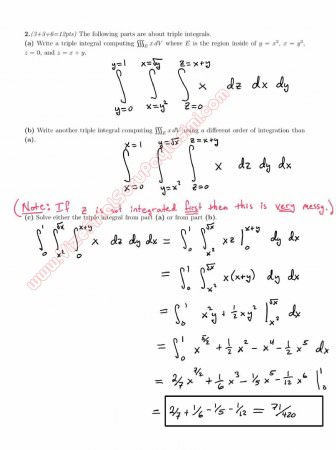 Calculus For Functions Of Several Variables Final Questions And Solutions Fall 2013