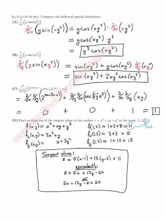 Calculus For Functions Of Several Variables First Midterm Exam Questions And Solutions Fall 2013